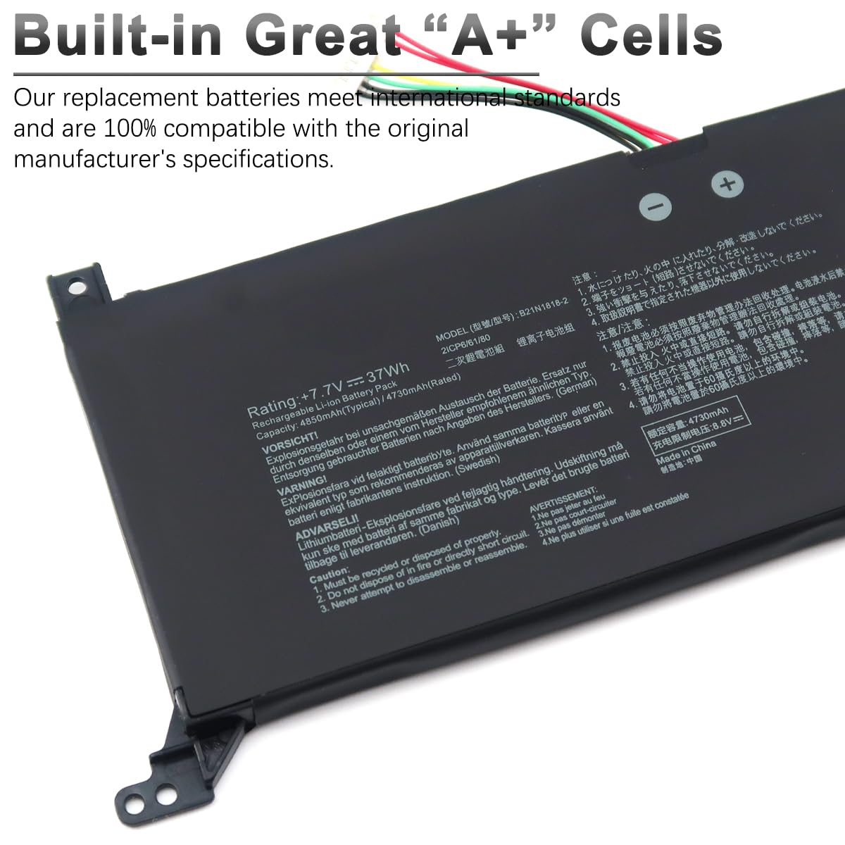 B21N1818-2 C21N1818-2 Batterie pour ASUS VivoBook 14 X412D X412DA X412DK X412F X412FA X412FJ A412U A412UA F412DA F412DK F412FA F412FJ F412FL F412UA A412DA A412DK A412FA S412FA S412FJ S412FL