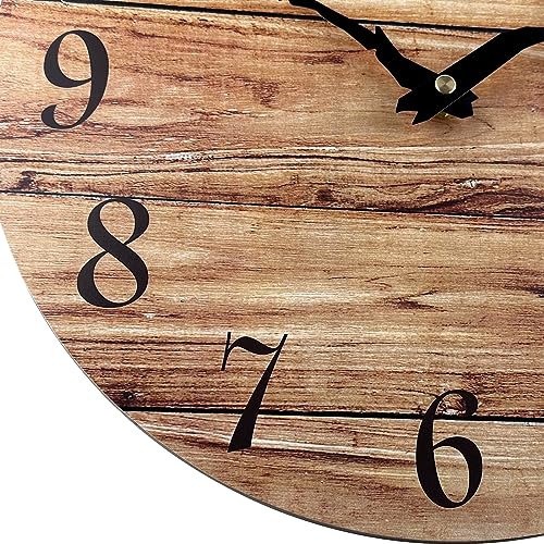 Plumeet EM-8045-B410 Small Wall Clock, 10'' Frameless Wooden Wall Clocks thumb #2