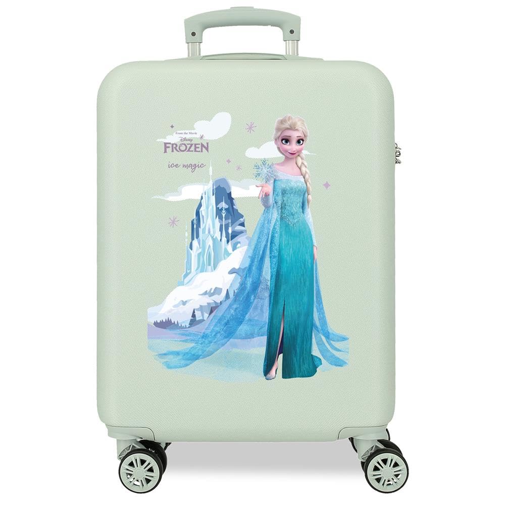 Disney Frozen Arendelle is Magic Walizka kabiny Zielony 38x55x20 cms Sztywne ABS Zamknięcie kombinowane boczne 34L 2 kg 4 Koła Podwójne Bagaż Ręczny, Zielony, Talla única, Walizka kabinowa