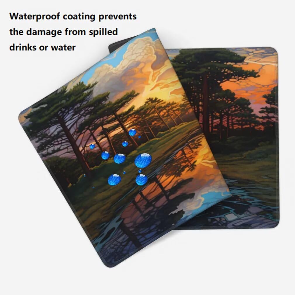Tappetino Mouse XXL 1200x600mm Tramonto Grande Mouse Pad, Tappetino Scrivania Grande Mousepad Gaming con Bordi Cuciti, Tappeto Scrivania con Base Antiscivolo per Ufficio e Casa (Paesaggio) -MP1560