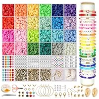 BeadzBoxx 6600+ Pcs Clay Beads Bracelet Making Kit 28 Colours 6mm Clay Bead Set for Teen Girl Gifts Friendship Bracelet Making Kits for Girls Beads for Bracelet Making DIY Crafts Gifts for Teens