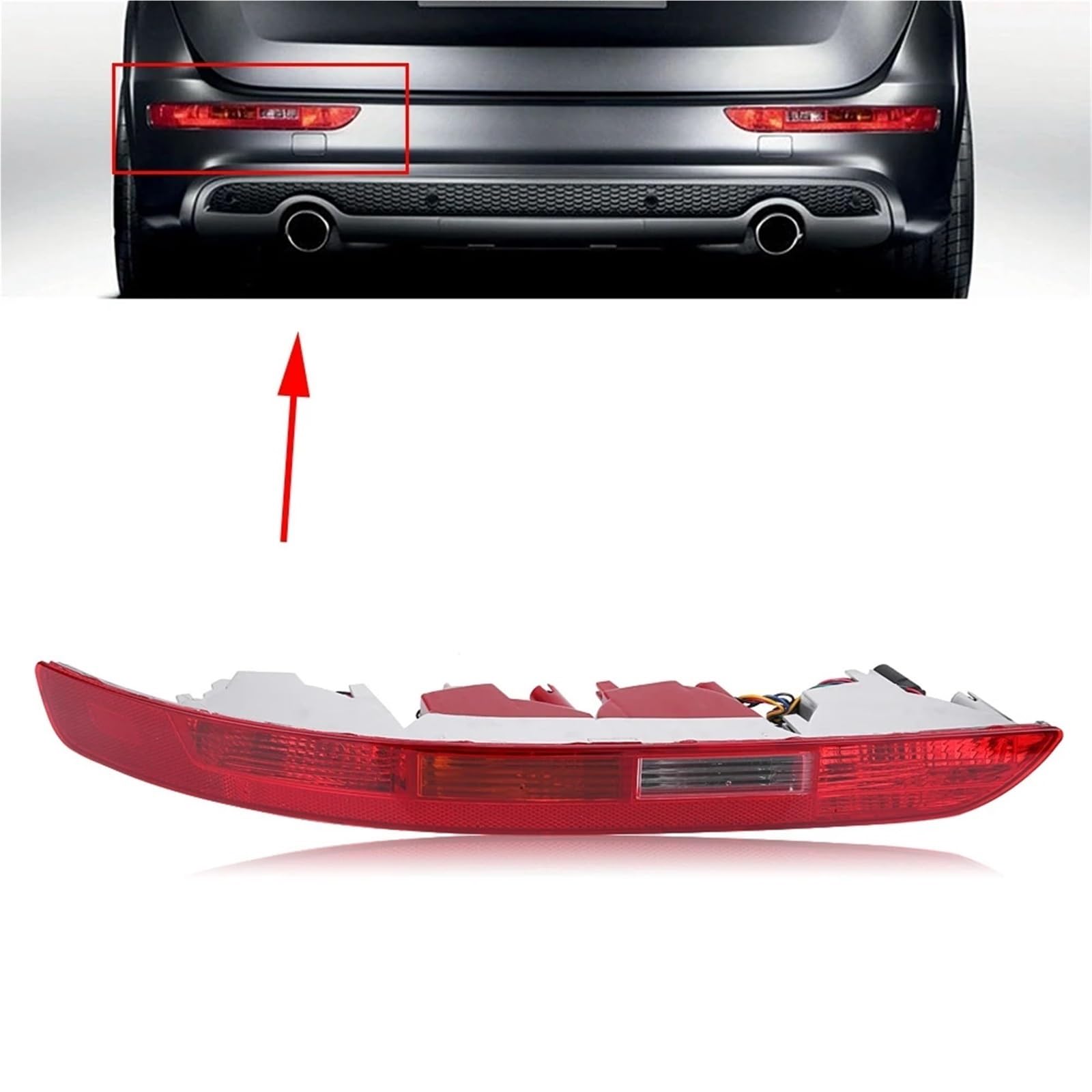 Reflector Trasero Compatible Con Q5 2006-2016 Reflector Parachoques Trasero Coche Lámpara Parada Kit Luz Advertencia Señal Giro Accesorios Repuesto 8R0945095