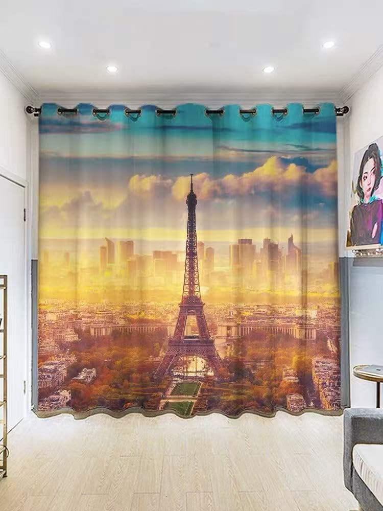 Rideaux occultants decoration salon thermique isolant oeillets rideau enfant 117x137cm