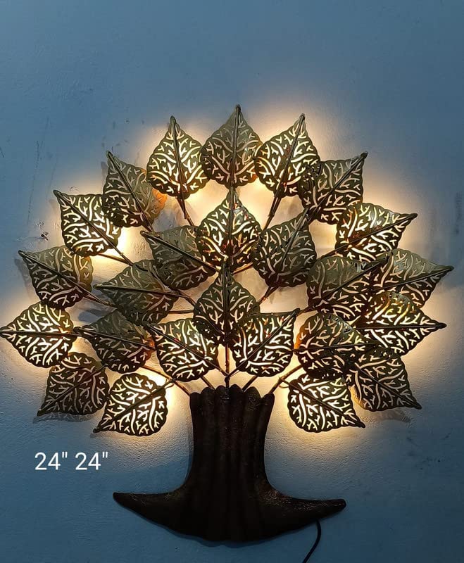 King Star Electronics - Metal Iron Larch Tree Decor Decorative Wall Art | Sculpture for Home Living Room/Bedroom/Office | Gift Item | Color - Multi | 24x2x24 in