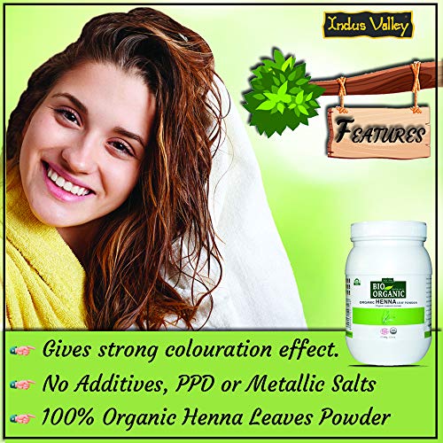 Polvo de hoja de henna 100% orgánica Indus Valley 500g miniatura 3