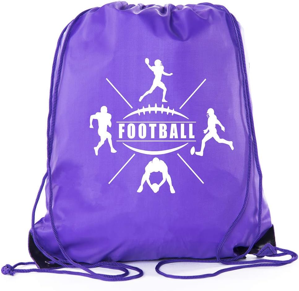 Mato & Hash Football Party Bags| Football Drawstring Cinch Backpacks for Team Events, Birthdays, and More! - 10PK Athletic Gold CA2500FOOTBALL S4