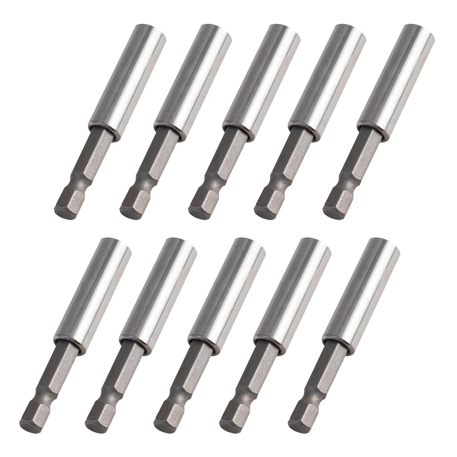 TAIHOBO Magnetic Bit Holder 60mm: 10PCS 1/4" Hex Shank Magnetic Drill Bit Holder for Impact Driver and Electric Drill, Quick Change, Compatible with Makita Dewalt Bosch Screwdriver