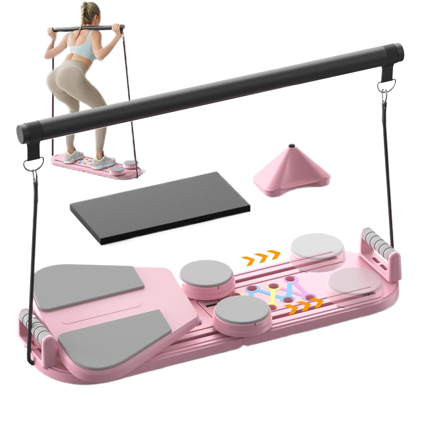 Pilates deska | Sprzęt treningowy 5 w 1, maszyna do ćwiczeń brzucha | dla kobiet mężczyzn sportowcy entuzjaści fitness domowa siłownia