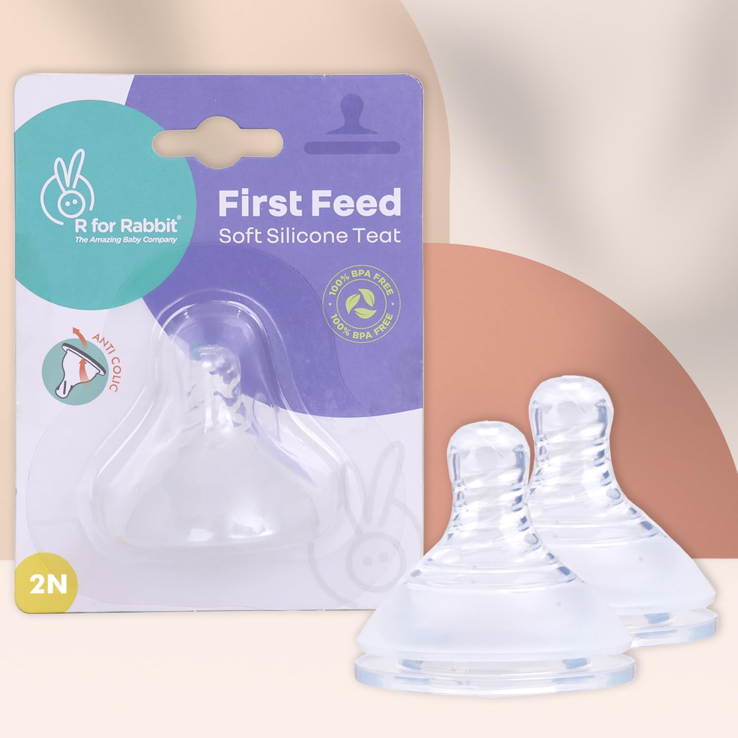 R for Rabbit First Feed Soft Silicone Nipple Teat for R for Rabbit Glass Bottles, PP Bottles and Stainless Steel Bottles (Size - M) Pack of 2 (B0DGY2HP2G) Amazon Price History, Amazon Price Tracker