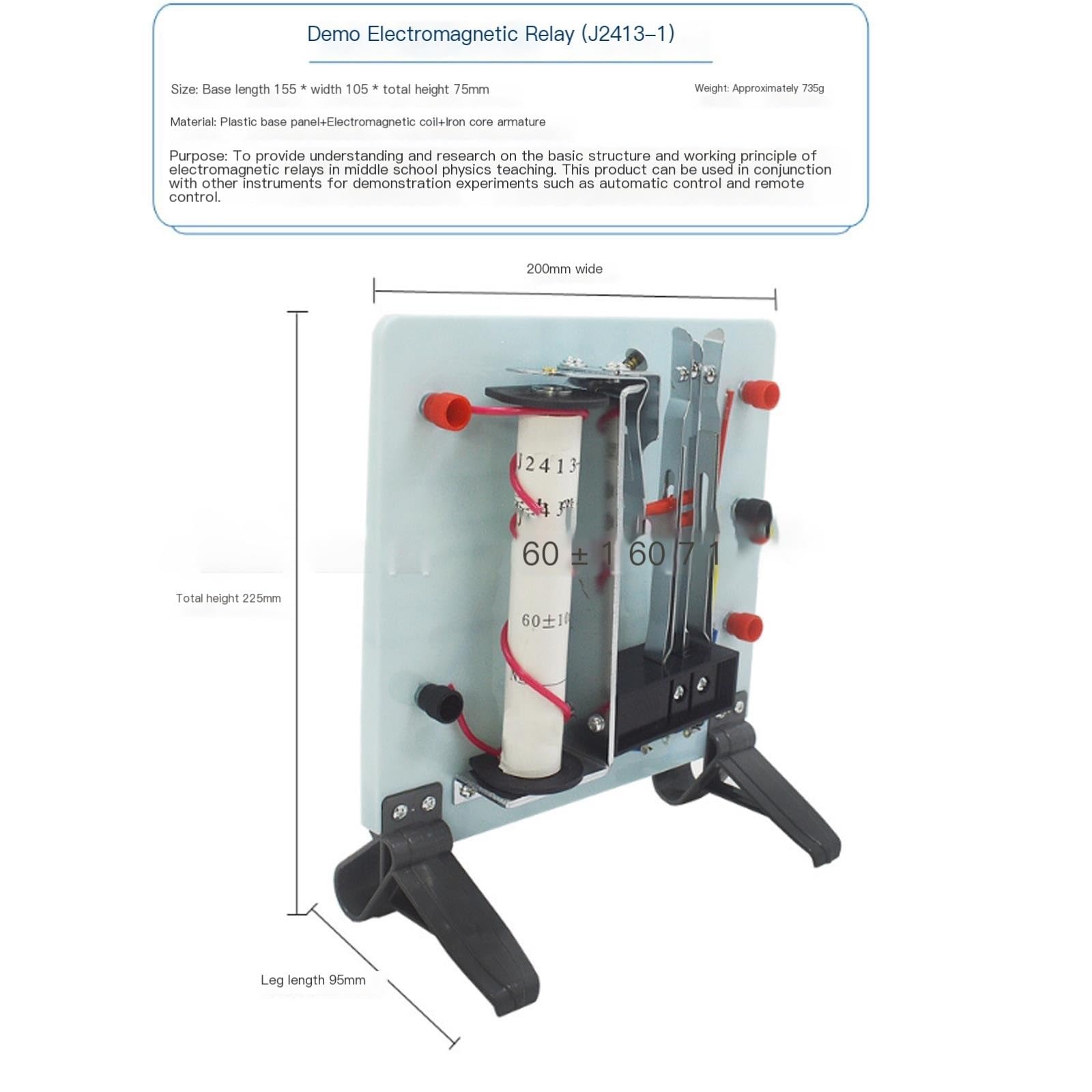 Przekaźnik elektromagnetyczny, tablica demonstracyjna, instrument edukacyjny, sprzęt eksperymentalny, materiały edukacyjne, demonstracja elektromagnetyczna