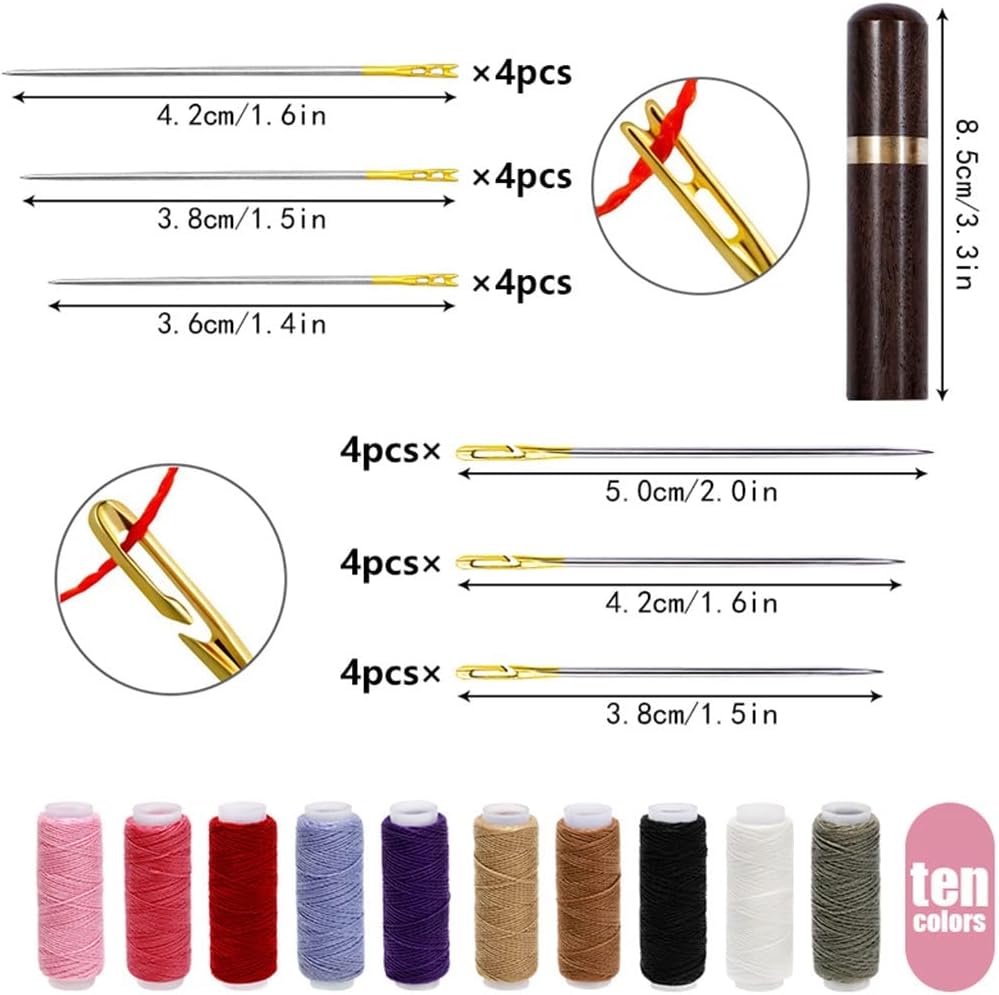 12/24Pcs Blind Needle Elderly Needle-Side Hole Hand Household Sewing Stainless Steel Needless Threading Apparel Sewing