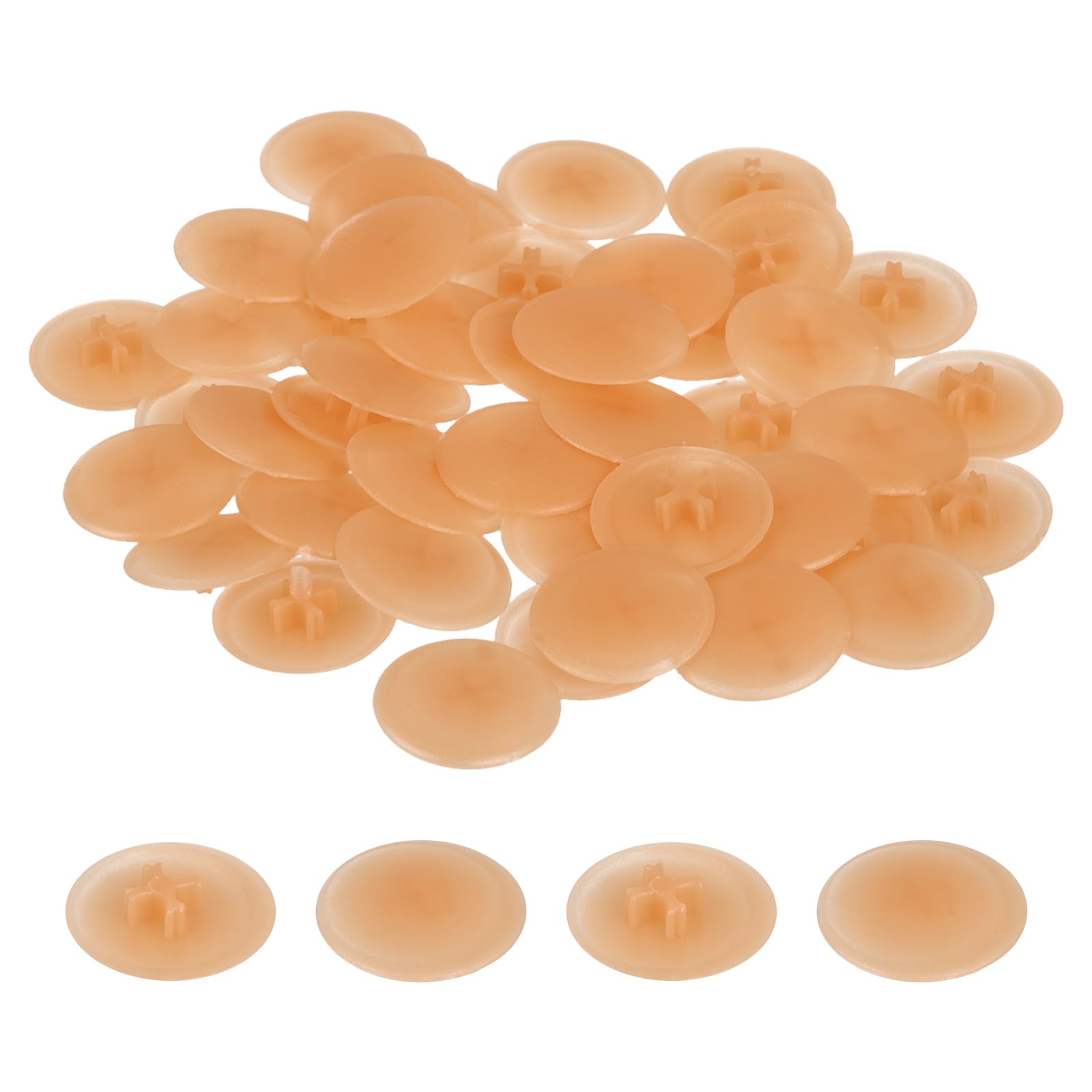 uxcell 40PCS Screw Cap Covers, 17mm Waterproof Plastic Screw Decorative Caps for Phillips Cam Lock Nuts Self-Tapping Screws, Khaki