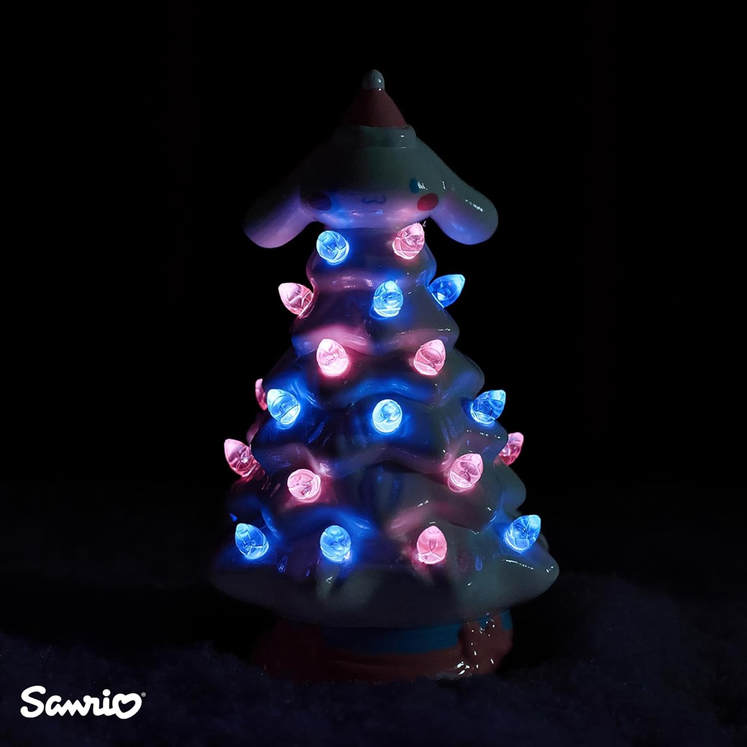Sanrio Cinnamoroll Light-Up Ceramic Christmas Tree | Battery-Powered Mood Light | 6 Inches Tall