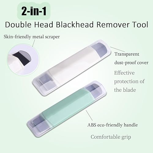 Miniatura 2 de Herramienta removedor de puntos negros de doble cabeza, espátula facial de doble cabeza para limpieza profunda de los poros de la nariz y la zona T,