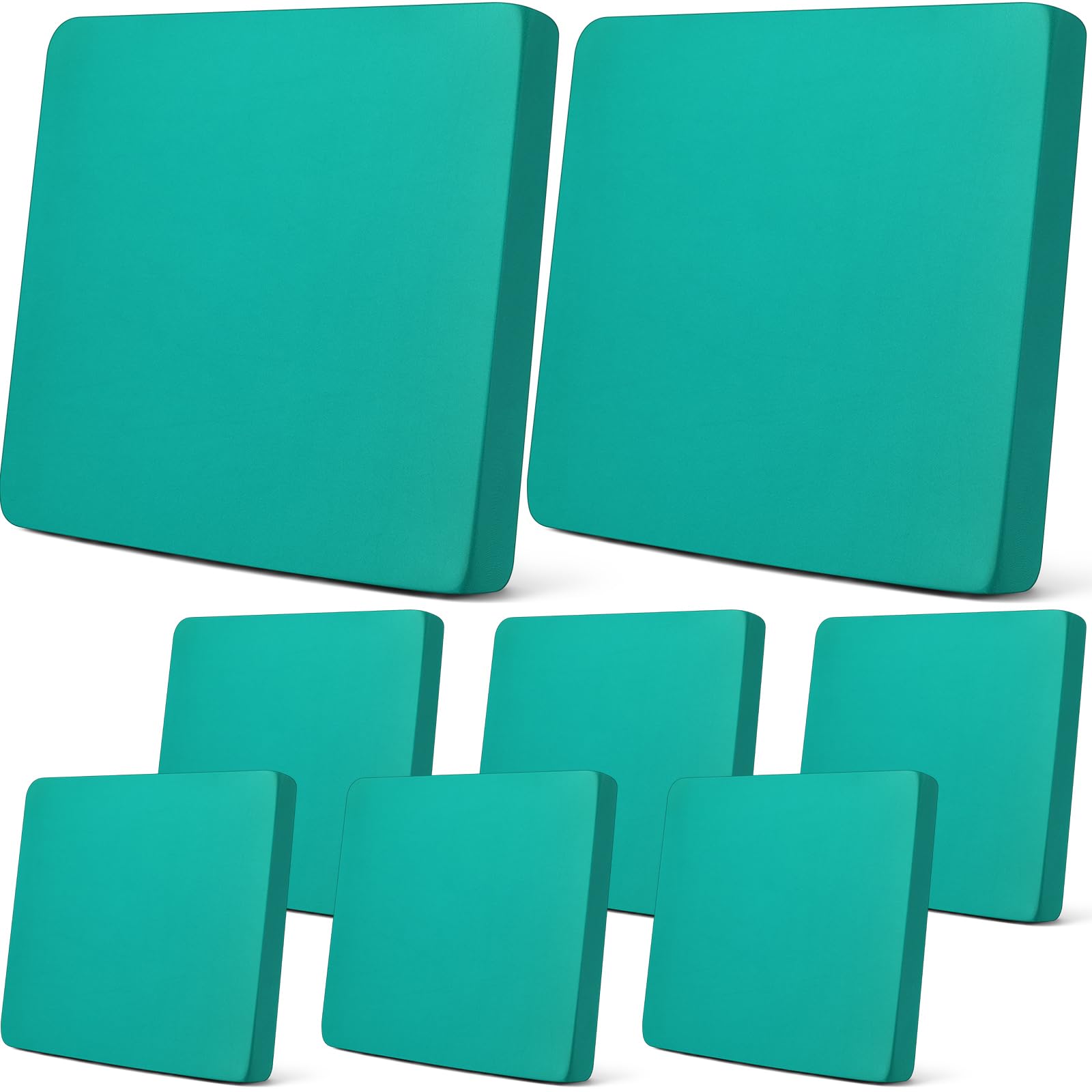 Newwiee 8 Pcs Patio Outdoor Cushion Covers,Solid,Peacock Green