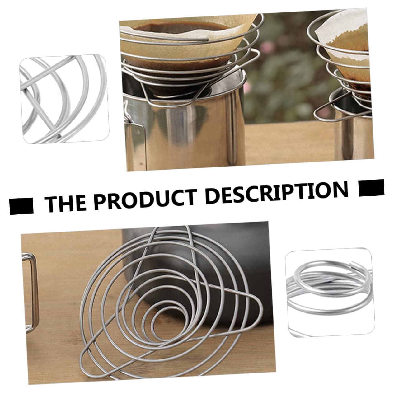 SHINEOFI 3 Series Cono Filtrar Canalón Papel Colador Pequeño Filtro De Café Reutilizable Puntos De Café Guarnición De Café Conveniente Soporte Para Goteros De Cafe Silver 2 Piezas X 3