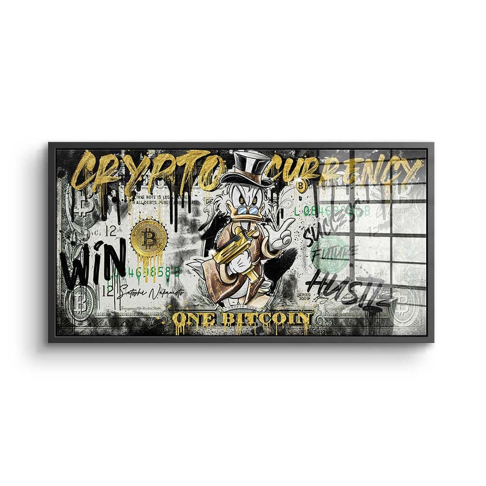 Acrylic Glass Picture CRYPTO DUCK - Limited Bitcoin Pop Art Comic Book  Panoramic XXL Motif with Premium Frame DOTCOMCANVAS Size 180x90cm, Colour  Gold : Amazon.se: Home & Kitchen
