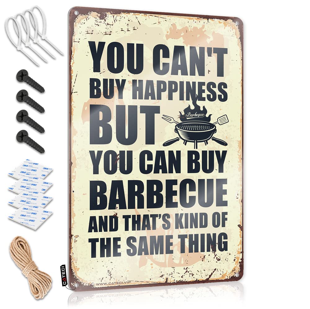 Qgdc Colour Sign Door Ready To Hang - You Can't Buy Happiness But You Can Buy Barbecue Gift For Space(30X40cm)