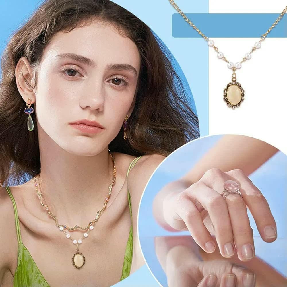 Lote de 5 cuentas de cabujón ovaladas de piedra, piedras preciosas de cristal natural, espaciadores de camafeo con parte trasera plana para hacer joyas, pendientes, colgantes y collares, jade morado