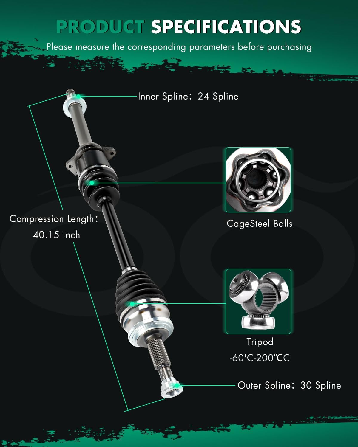 SCITOO Front Right Passenger Side CV Axle Shaft Assembly Fit for Toyota for Highlander 2.5L,3.5L 434100E360,NCV69226