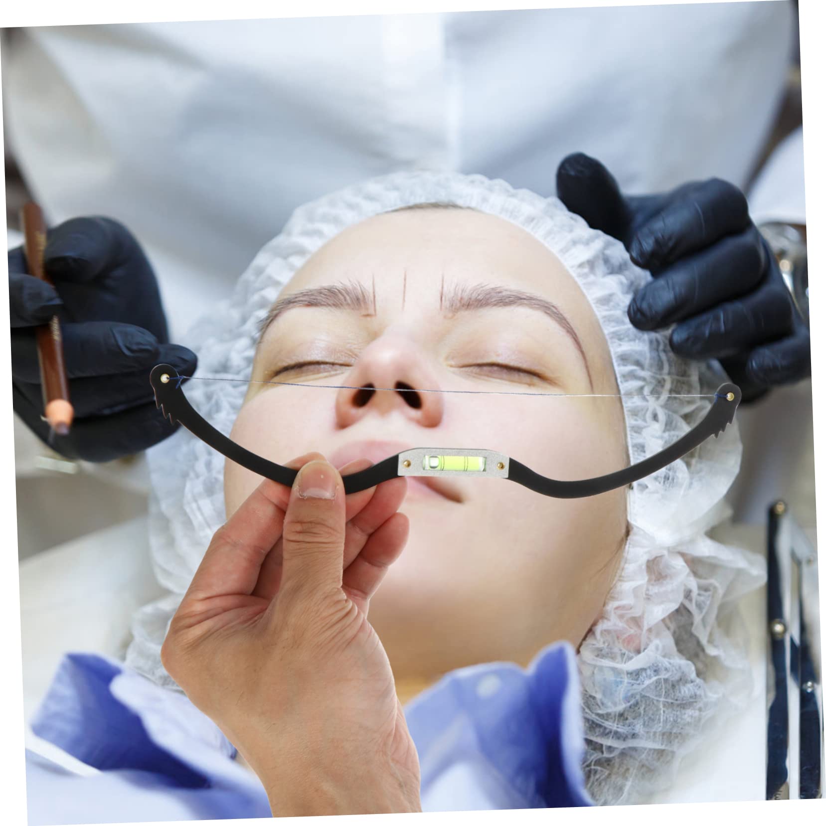 Healvian 2pezzi Kit Per Modellare Sopracciglia Con Righello Di Posizionamento e Strumento Di Misurazione Per Cosmetici e Disegno Sopraccigliare Accessorio Preciso Per Sopracciglia