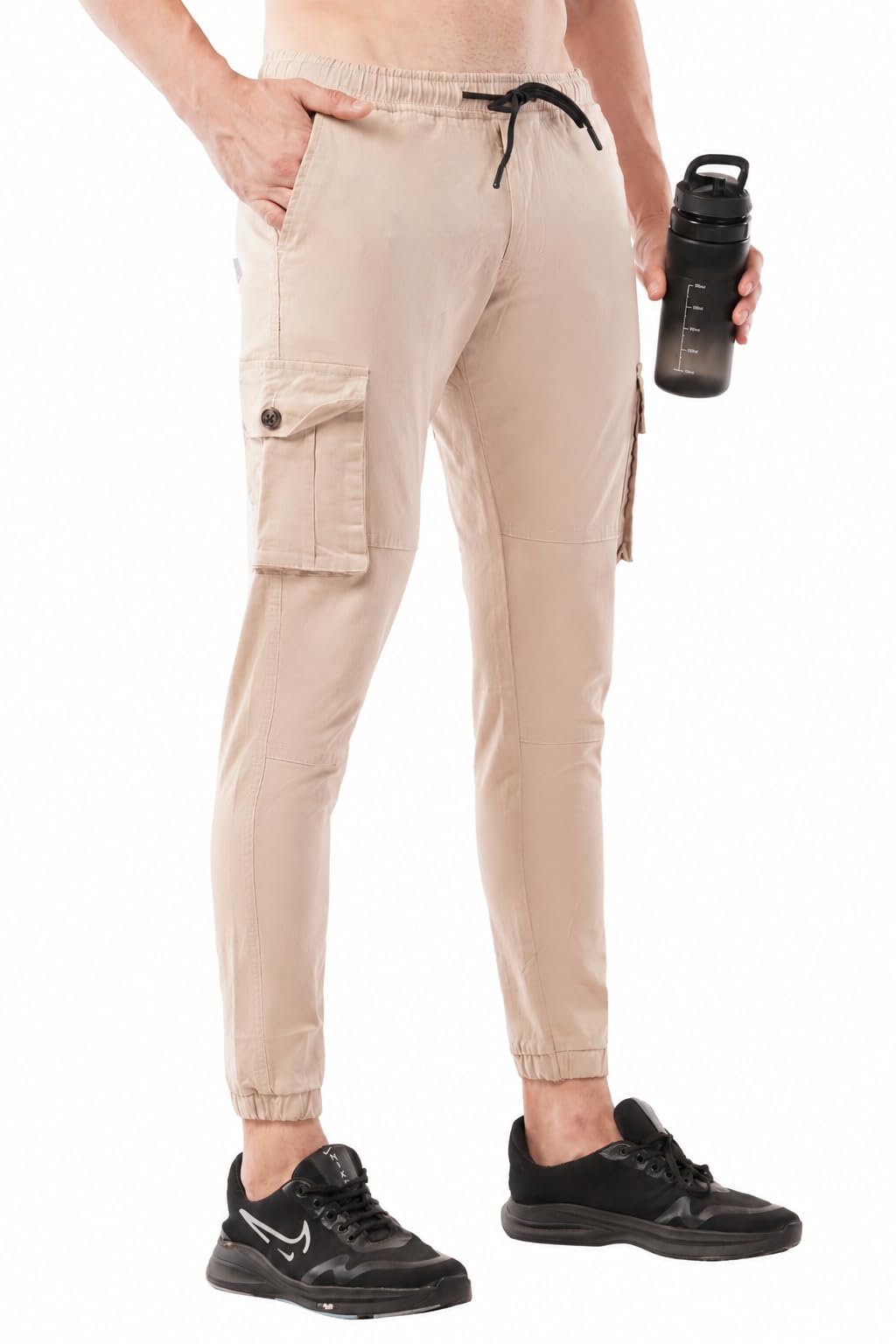 bellford Cargo Cotton Pants/Joggers for Men - Regular fit, 6 Pocket Gym Trackpant Lower Militery Styled Trousers Casual Gents Boys Outdoor Travel Pants - Elastic Drawstring Waist Bottoms-picture-16