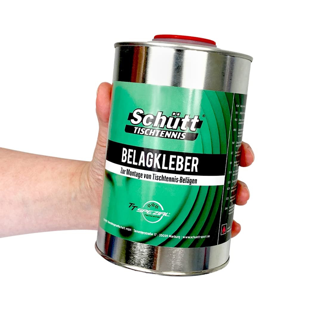 Schütt-Tischtennis Belagkleber Nachfüllflasche (1000ml) - Kleber für Tischtennis Beläge | Lösungsmittelhaltig | TT-Spezial