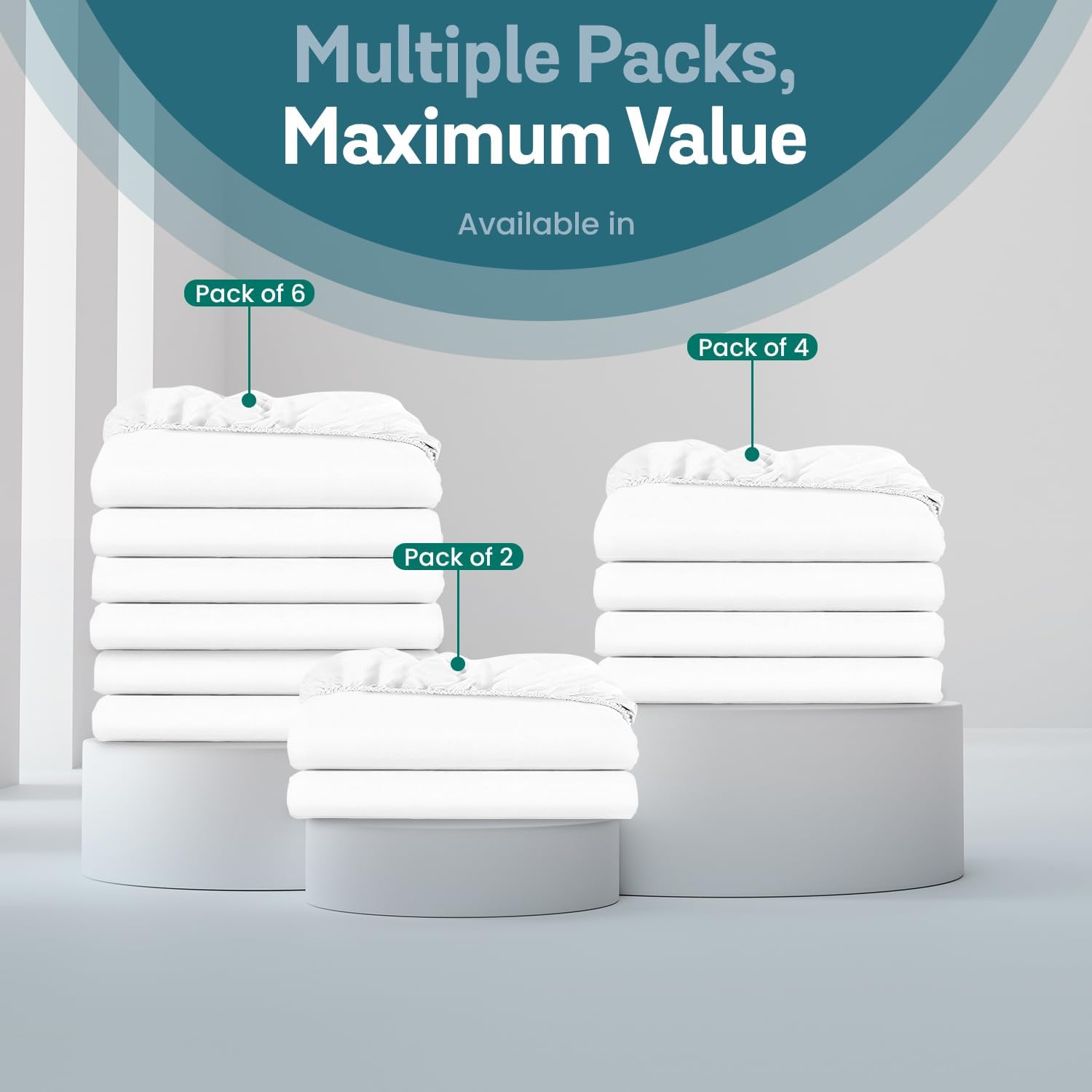 2 Pack Fitted Hospital Bed Sheets – 36” x 84” x 12” | Ultra Soft Double Brushed Microfiber | Deep Pocket Sheet with Full Elastic | Breathable, Durable & Wrinkle-Resistant – White