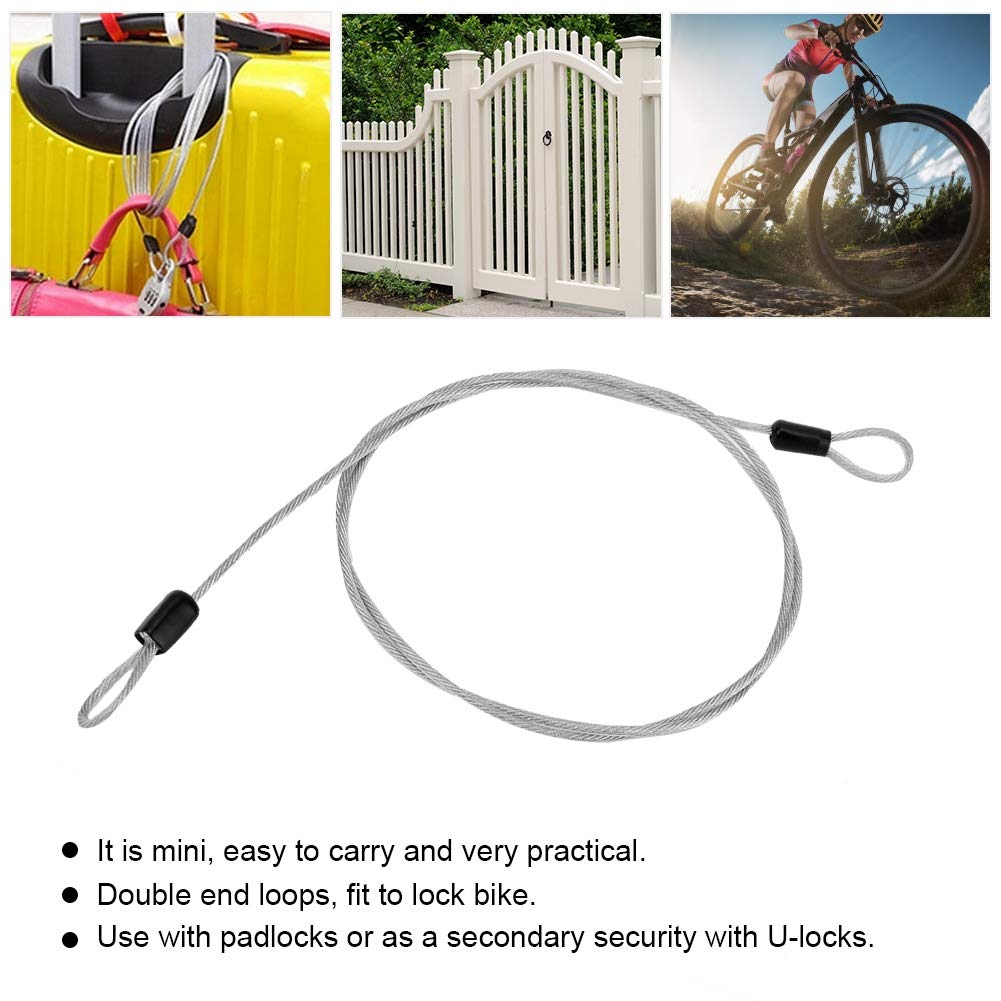 Lucchetto A Cavo In Acciaio 1,3 M Con Combinazione – Per Bici, Scooter, Cancelli – Nero