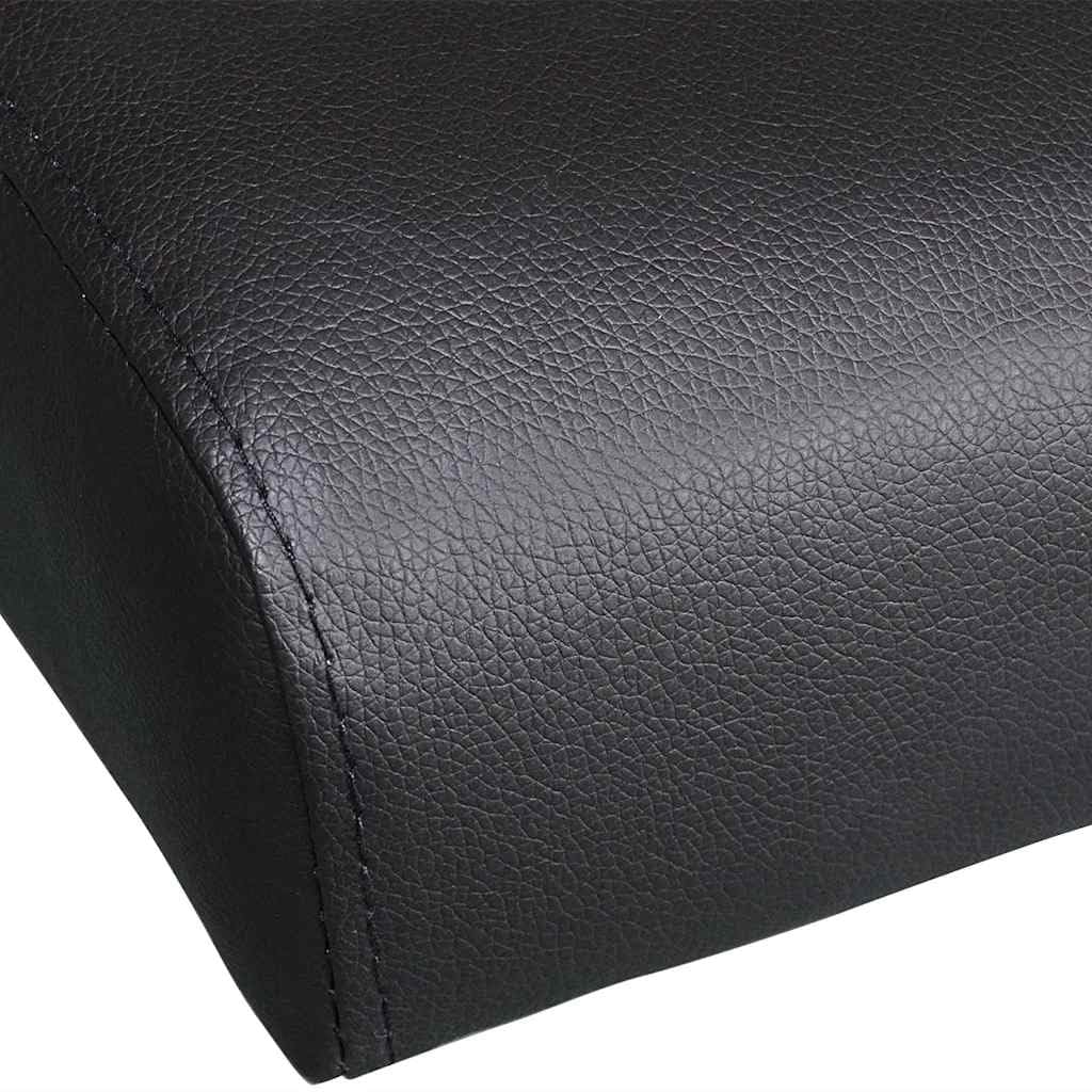 Sofá Cama con Dos Cojines Cuero Artificial Ajustable Negro