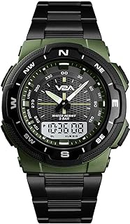 V2A Analogue - Digital Men's Watch (Black Dial Silver Colored Strap)