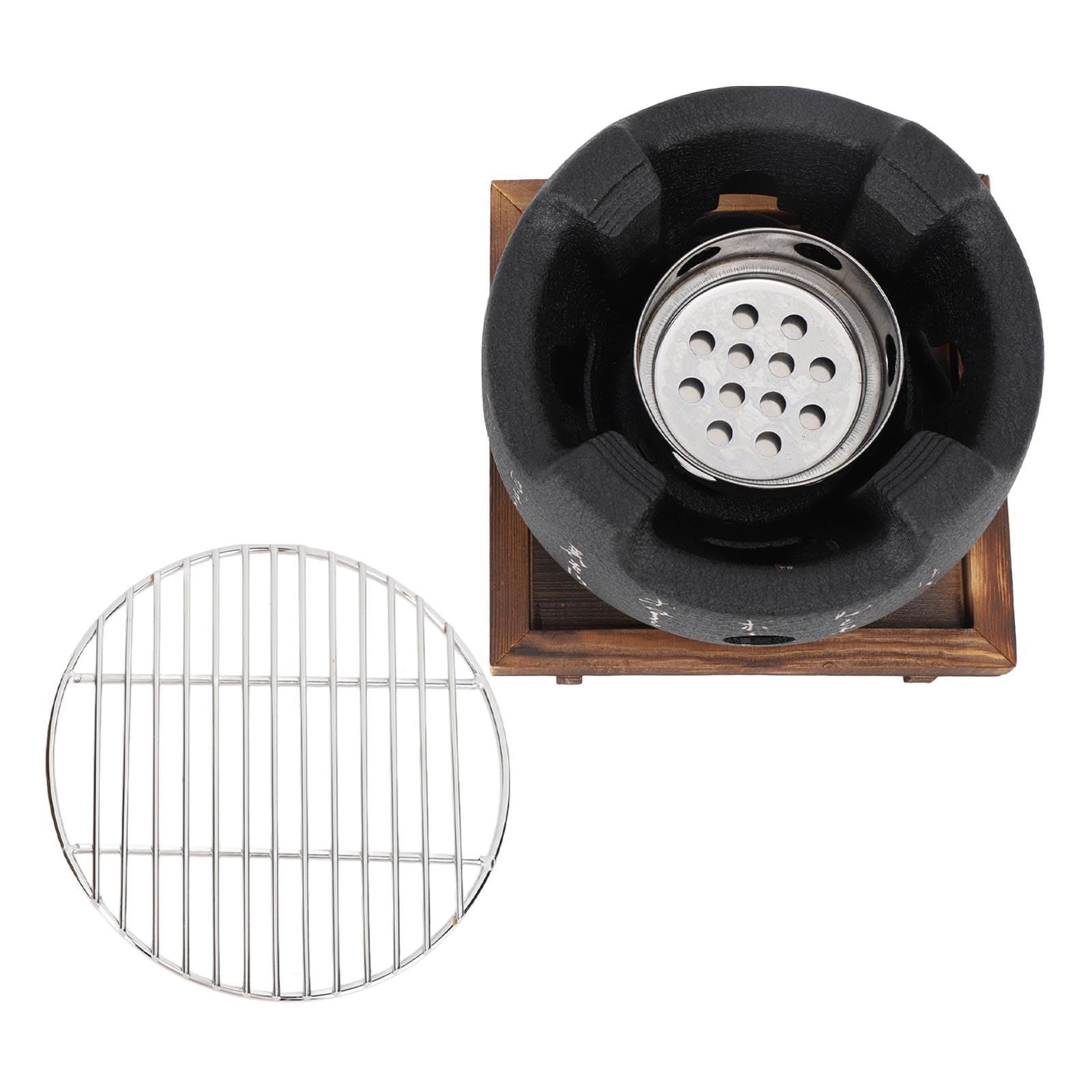 Kbbq Grill, Mini avec Coussin en Bois Barbecue Japonais Petit Barbecue pour Barbecue (L)