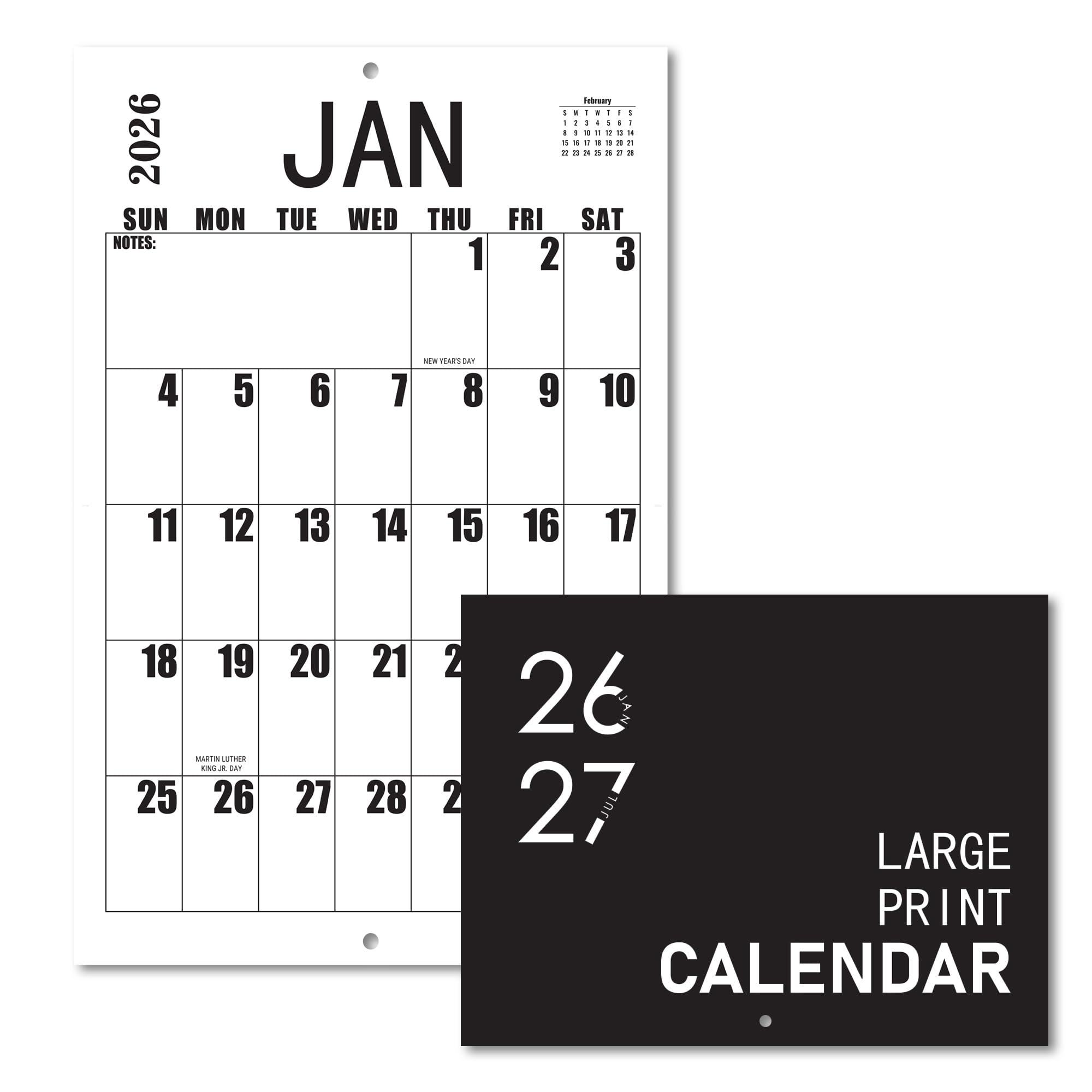 Large Wall Calendar 2026, Big Grid Jumbo Calendar 23 x 15 Inches Runs From Now to Dec 2026, Large Print Wall Calendar Perfect for Planning, Organizing, and Scheduling Your Life