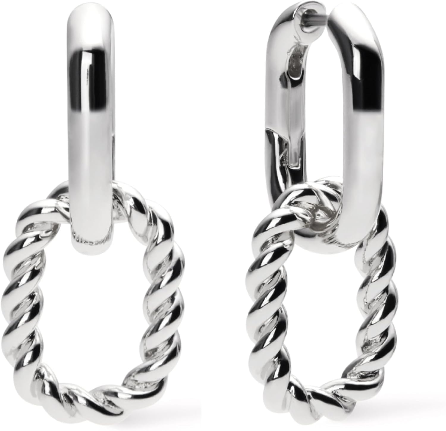 Ana Luisa Ash Double Hoop Earrings for Women - 14K Gold Plated, Silver & Two-Tone Drop Dangle Hoop Earring - Trendy Paperclip Link Huggie Hoop - Hypoallergenic, Water-Resistant & Tarnish-Free Jewelry