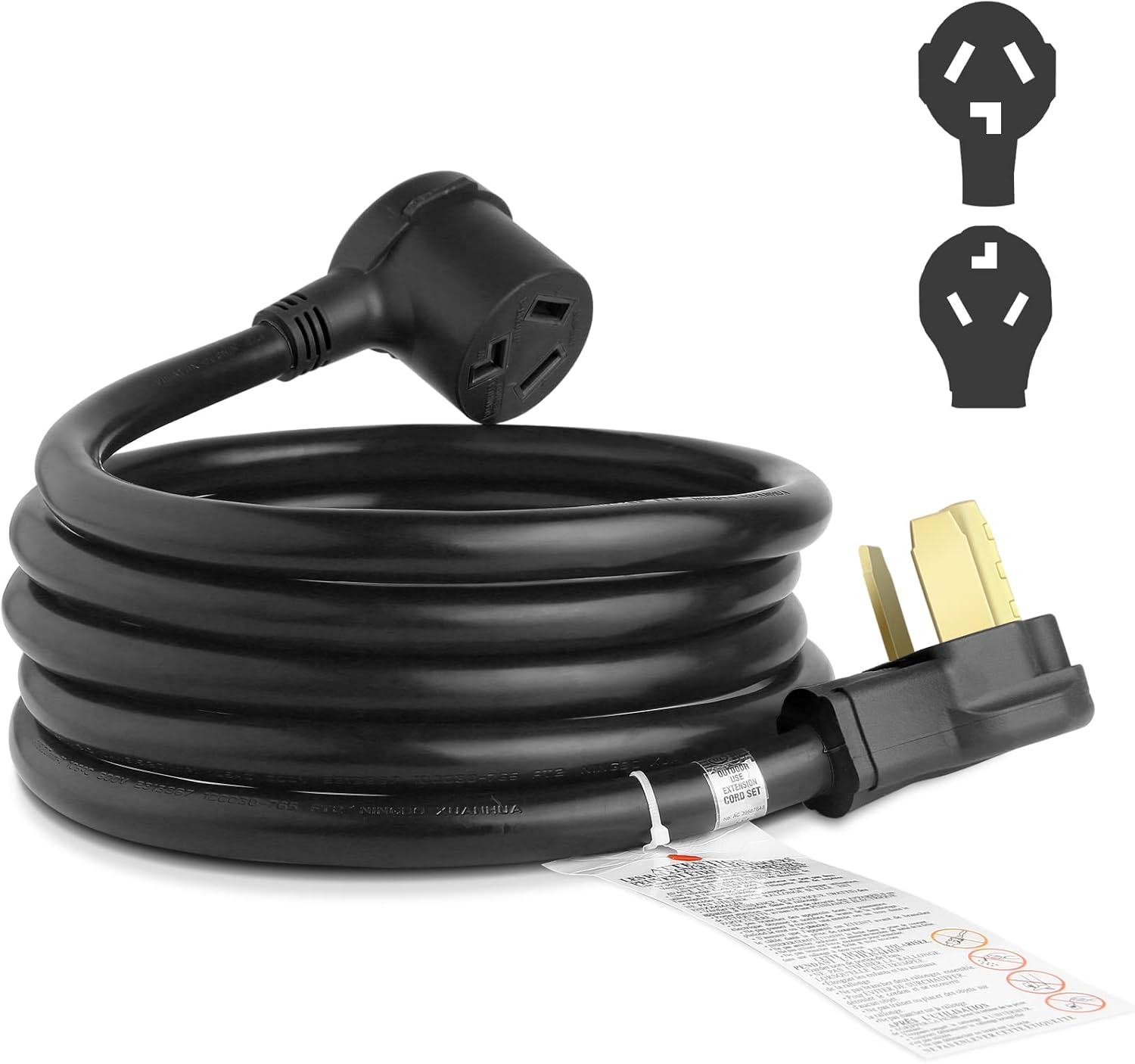 10FT 3 Prong Dryer Extension Cord, 30 Amp NEMA 1030P to 10
