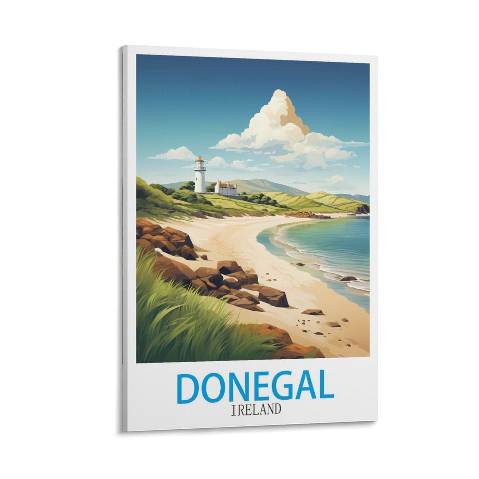 Zbbggoz Frame-Style Donegal Ireland Vintage Travel Poster 12X18inch(30X45cm) Canvas Wall Posters And Art Picture Print Modern Family Bedroom Decor
