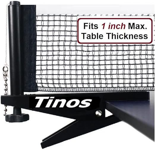 Tinos Professional Ping Pong Net fits 1” Max. Table Thickness Tension