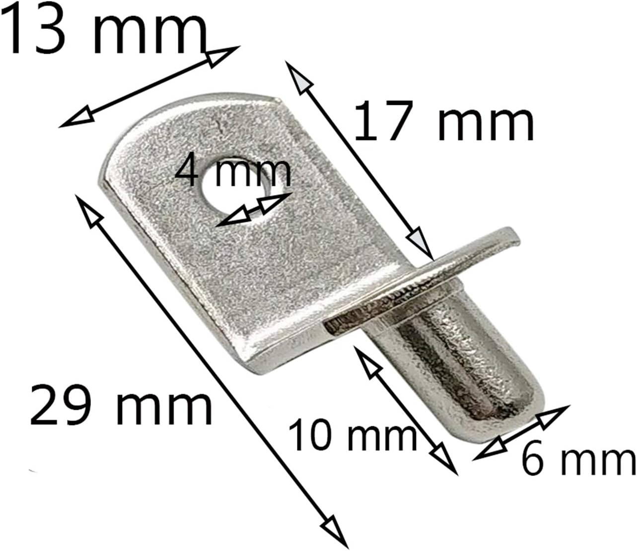Axe Sickle 30pcs Shelf Support Pegs 6mm L-Shaped Shelf Support Nickel Plated Shelf Bracket Pegs for Furniture & Bookcase Shelf Cabinet Closet Shelf Pins Support with Hole.: Home Improvement
