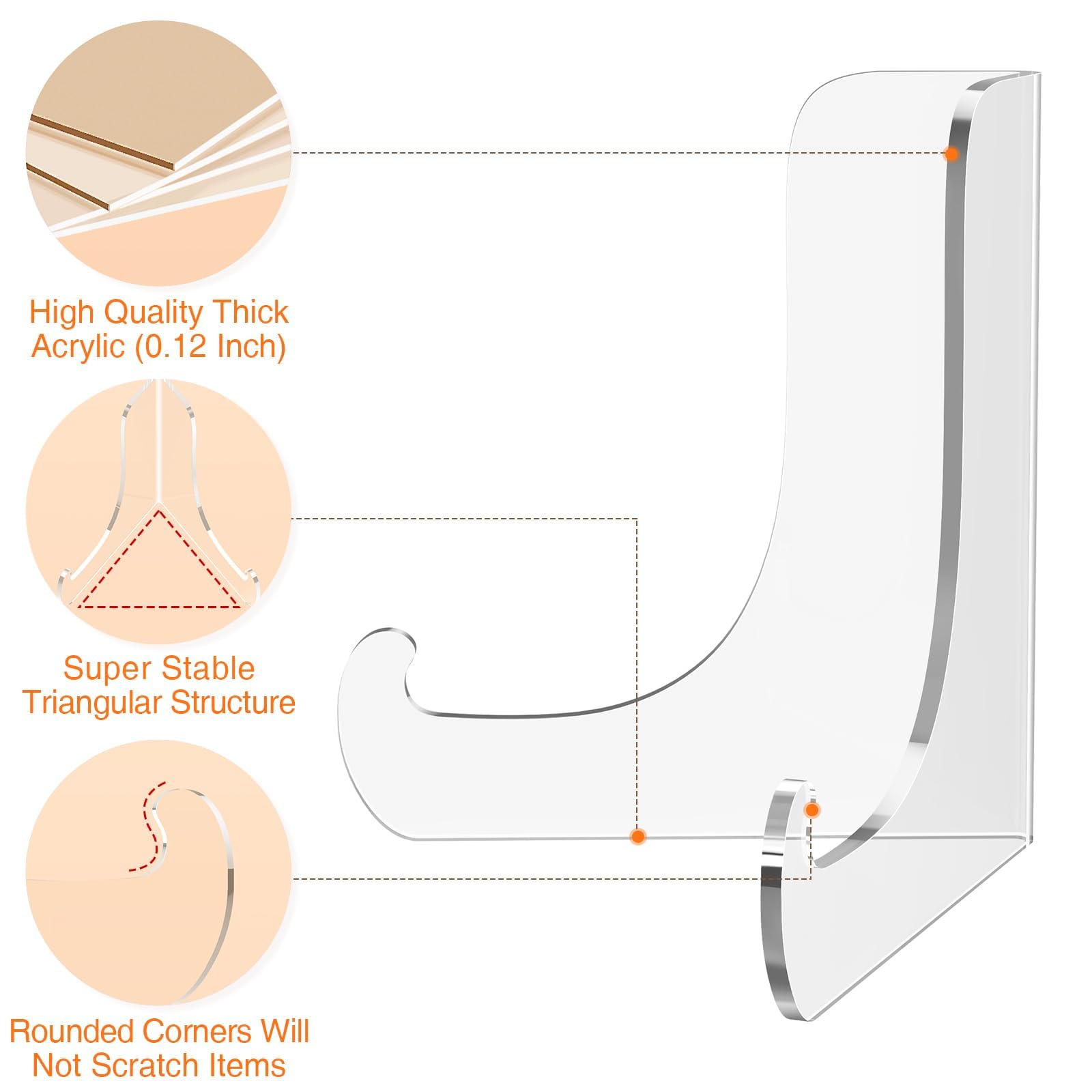 10 Supports De Cartes En Acrylique Transparent - Chevalet Présentation 5x8,5 Cm Pour Cartes, Pièces, Médailles (Lot)