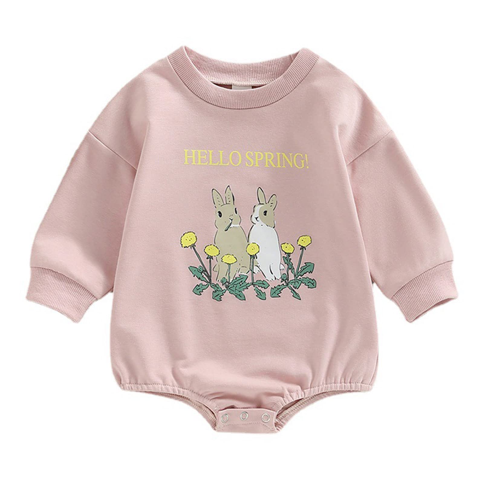 Baby Girl Boy Crewneck Sweatshirt Romper, Long Sleeve Rainbow Pullover Sweater Top Warm Fall Winter Clothes