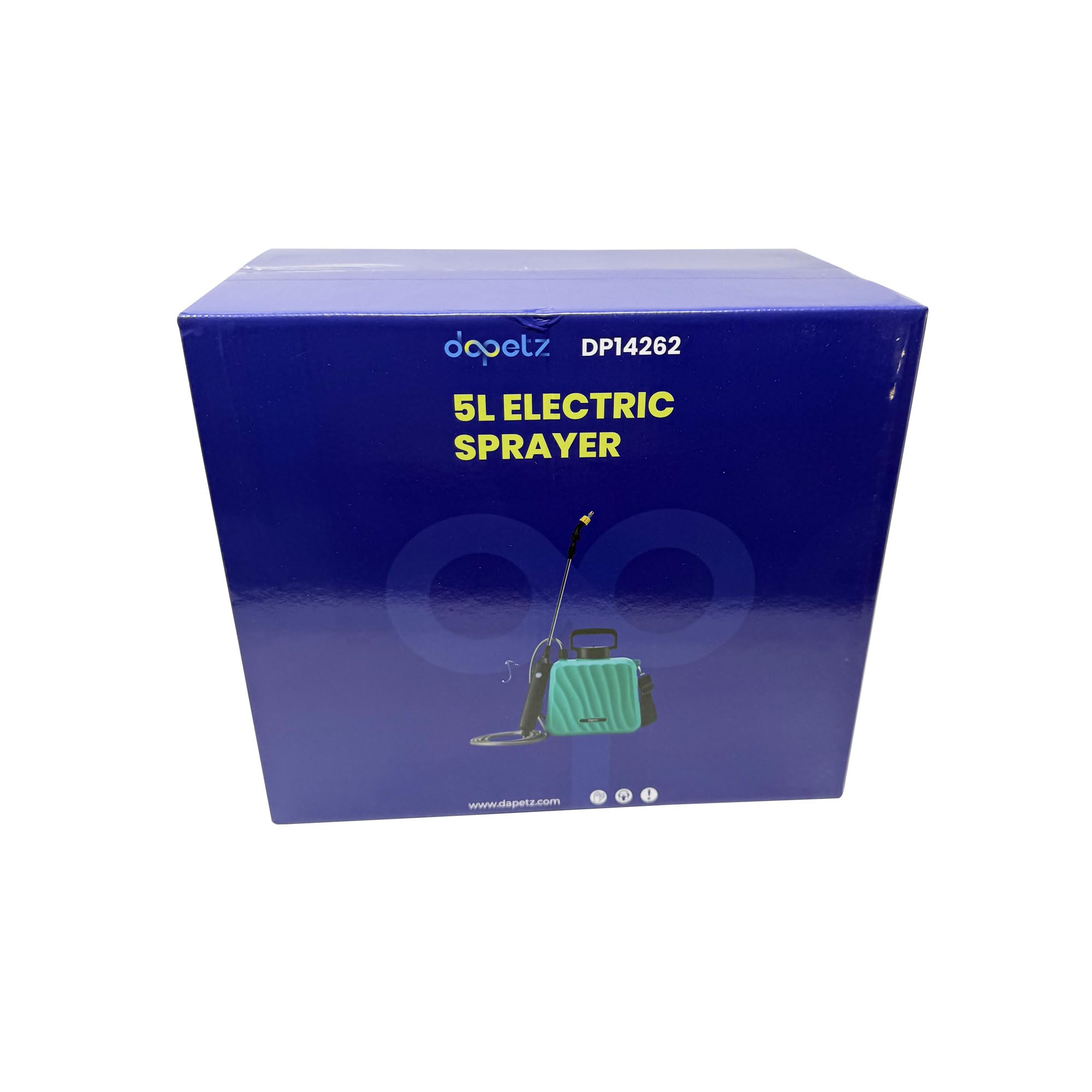 Dapetz ® Pulvérisateur à pression de jardin à piles de 5 L – Pulvérisateur électrique pour mauvaises herbes et eau avec 3 modes de pulvérisation réglables, 3 buses de pulvérisation, indicateur de