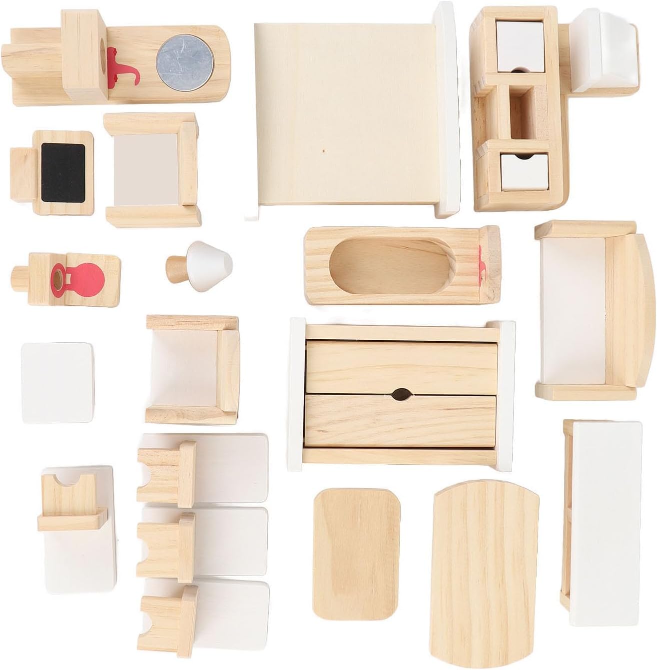 JTLB Wooden Furniture Accessories Playset Role Playing Solid Wood Furniture Toys for Children