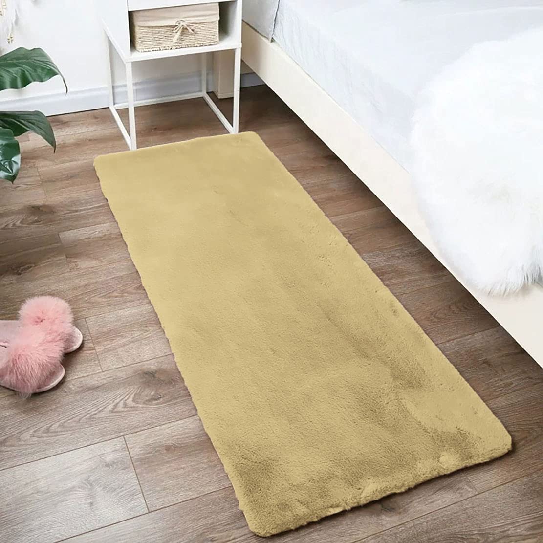 Luxe Home Rabbit Fur Runner - Soft Grey 2x5 Feet -12 Luxe Home Rabbit Fur Runner - Soft Grey 2x5 Feet -12