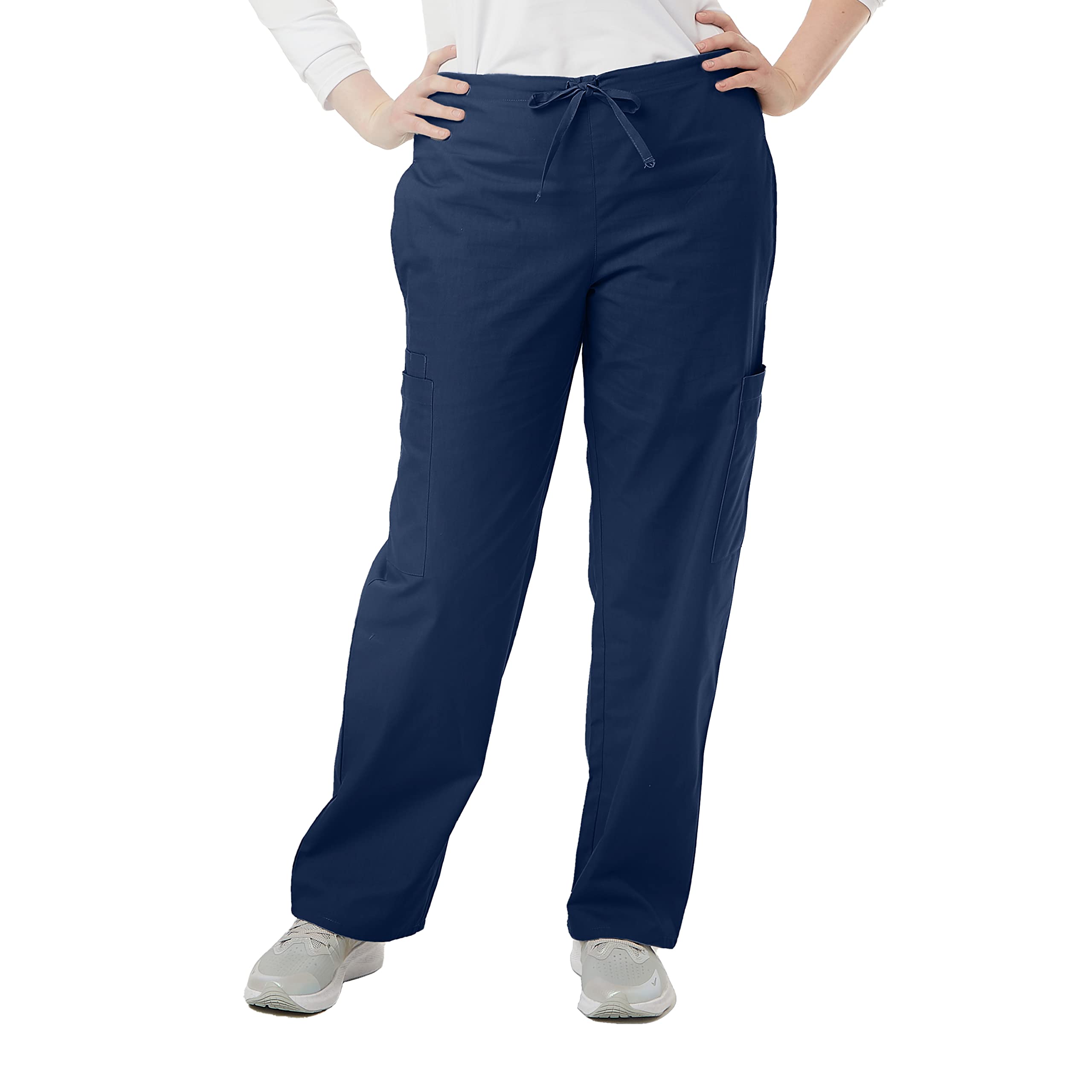 SPECTRUM UNIFORMS Unisex Scrub Pant Cargo Pant | Elastic and Drawstring Waist Soft Fabric Ideal for Medical Professionals Lab Work Wear Nurse Pant -Pack of 2 Navy