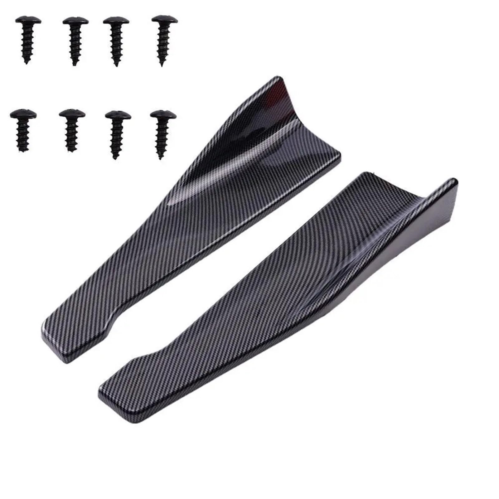dolna warga przednia 1 para osłon na progi samochodowe, narożniki zderzaka samochodowego ze śrubami, długość 48 cm, pasujące do Audi, pasujące do(Carbon fiber)