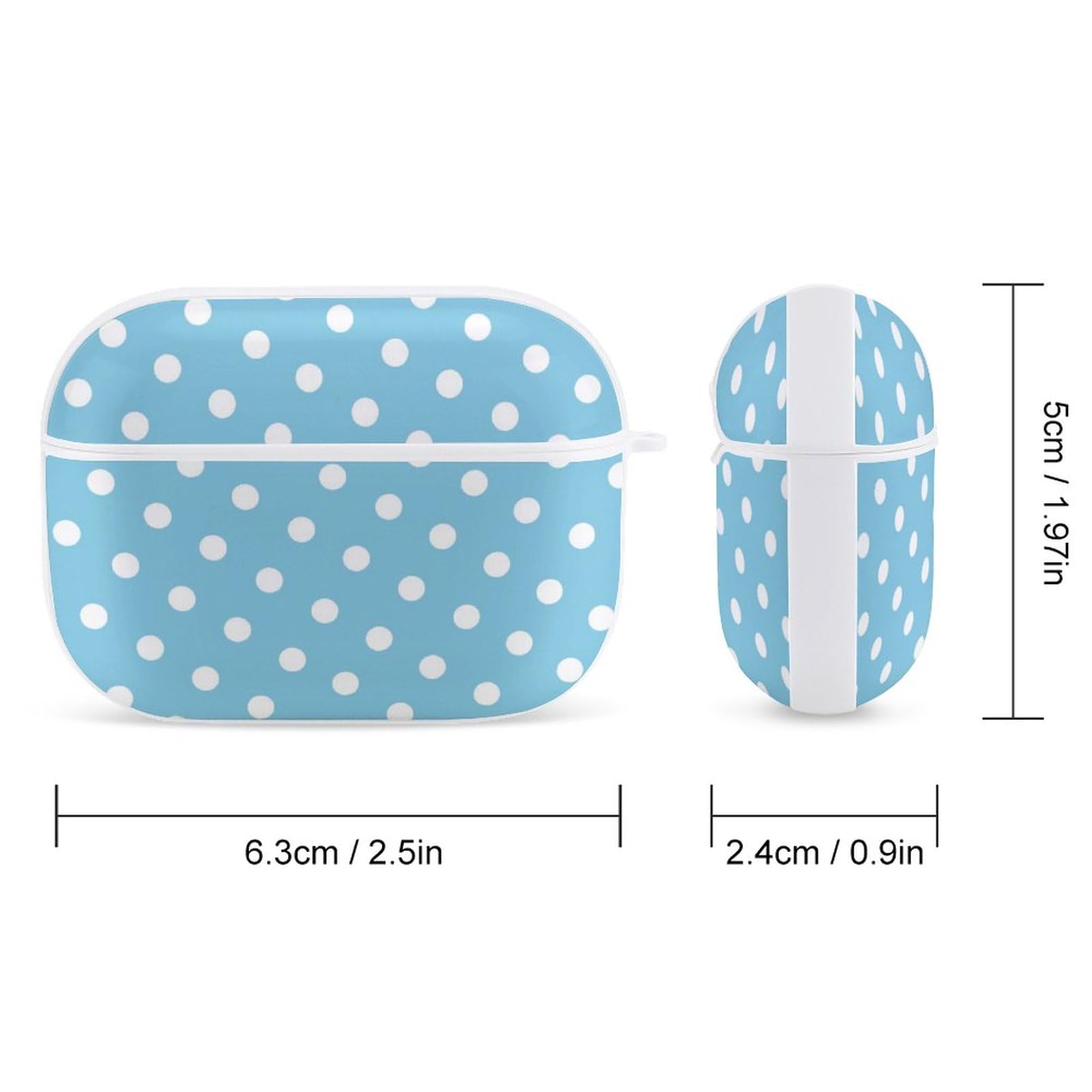 Amazon | AirPods Proケース AirPods Proカバー 水色 ブルー ドット柄