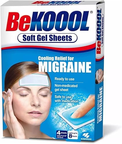 Be Koool - Alivio refrescante para migrañas hojas de gel suave 4 hojas paquete de 4 Be Koool - Alivio refrescante para migrañas hojas de gel suave 4 hojas paquete de 4