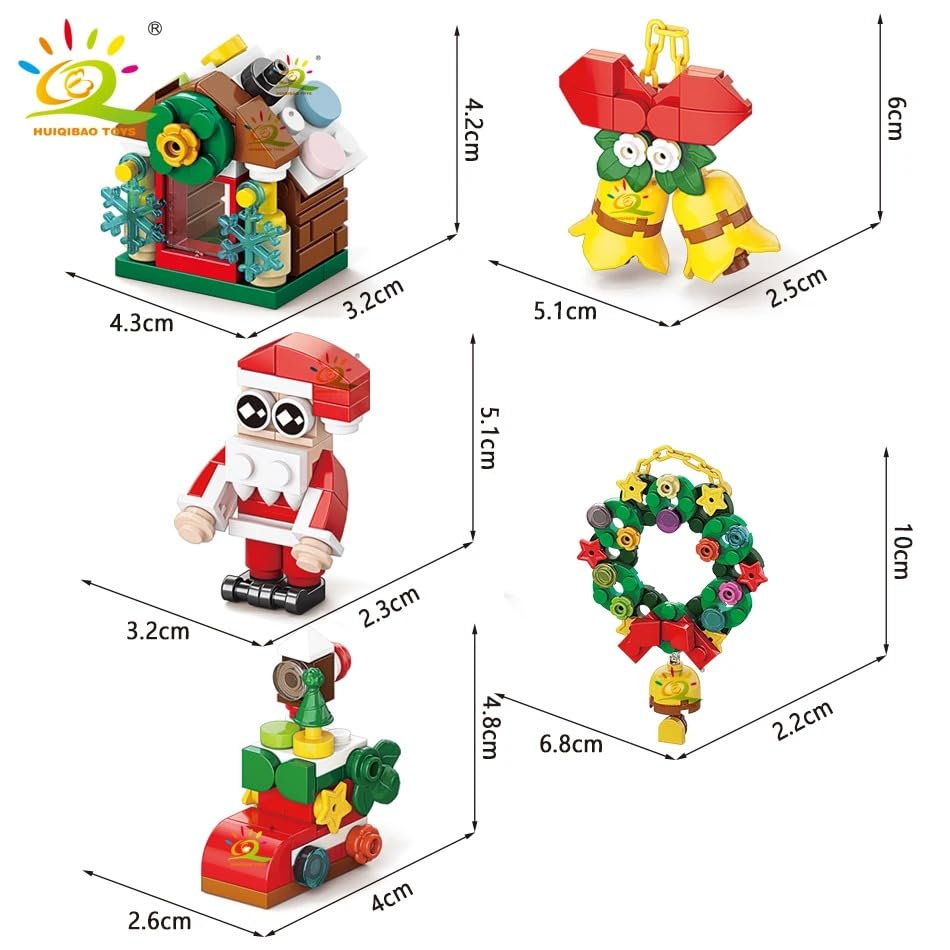 Image of Building Blocks Bricks Set, Build, Learn and Play, Construction, Educational Interactive Creative DIY Toy, Compatible with All Major Brands (10 in 1, Merry Christmas Santa Xmas, 352 Pcs)