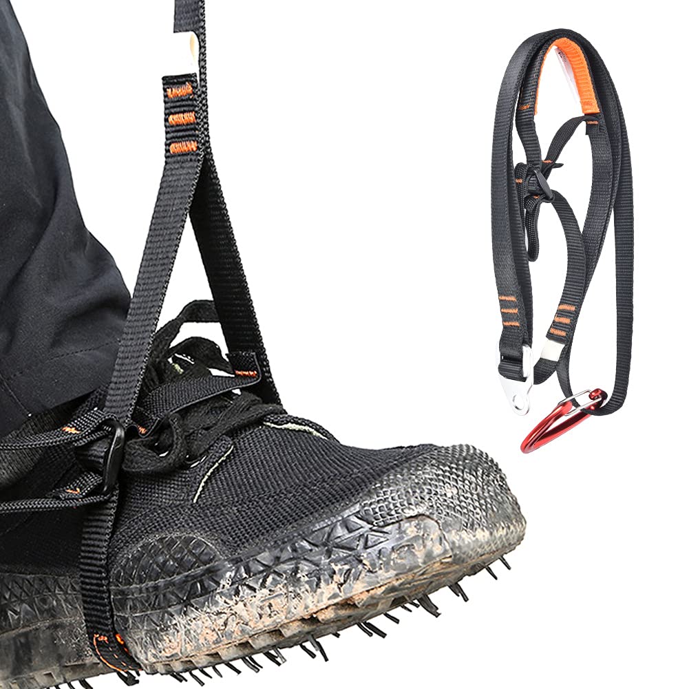 HERCHR Pédale d'ascension, 80-133 cm/31,5-52,4 Pouces Pédale d'escalade d'extérieur Sangle d'ascension d'escalade Ceinture de Pied en Corde pour l'alpinisme Escalade Protection Technique