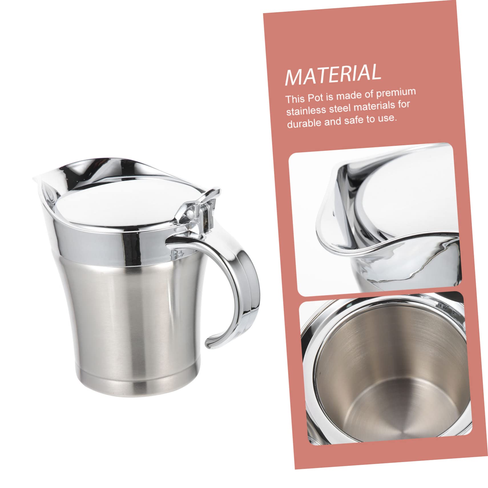 Alipis Dispensador Diseño de Acero de Salsa de 500ml Vertedor Inoxidable Simple Antigoteo y Adecuado para Restaurante y Cocina Profesional